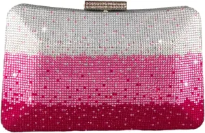 Boutique De FGG Women's Gradient Color Crystal Evening Bags, Rhinestone Clutch for Party Dinner, Fancy Evening Handbags