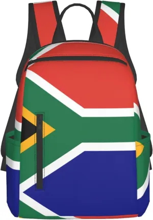 BREAUX South African flag print Lightweight Backpack for Travel Casual Shoulder Bag Laptop Backpack Fit for Leisure Day