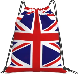 BREAUX UK Flag Printed sports fitness, drawstring backpack, bag yoga travel leisure backpack