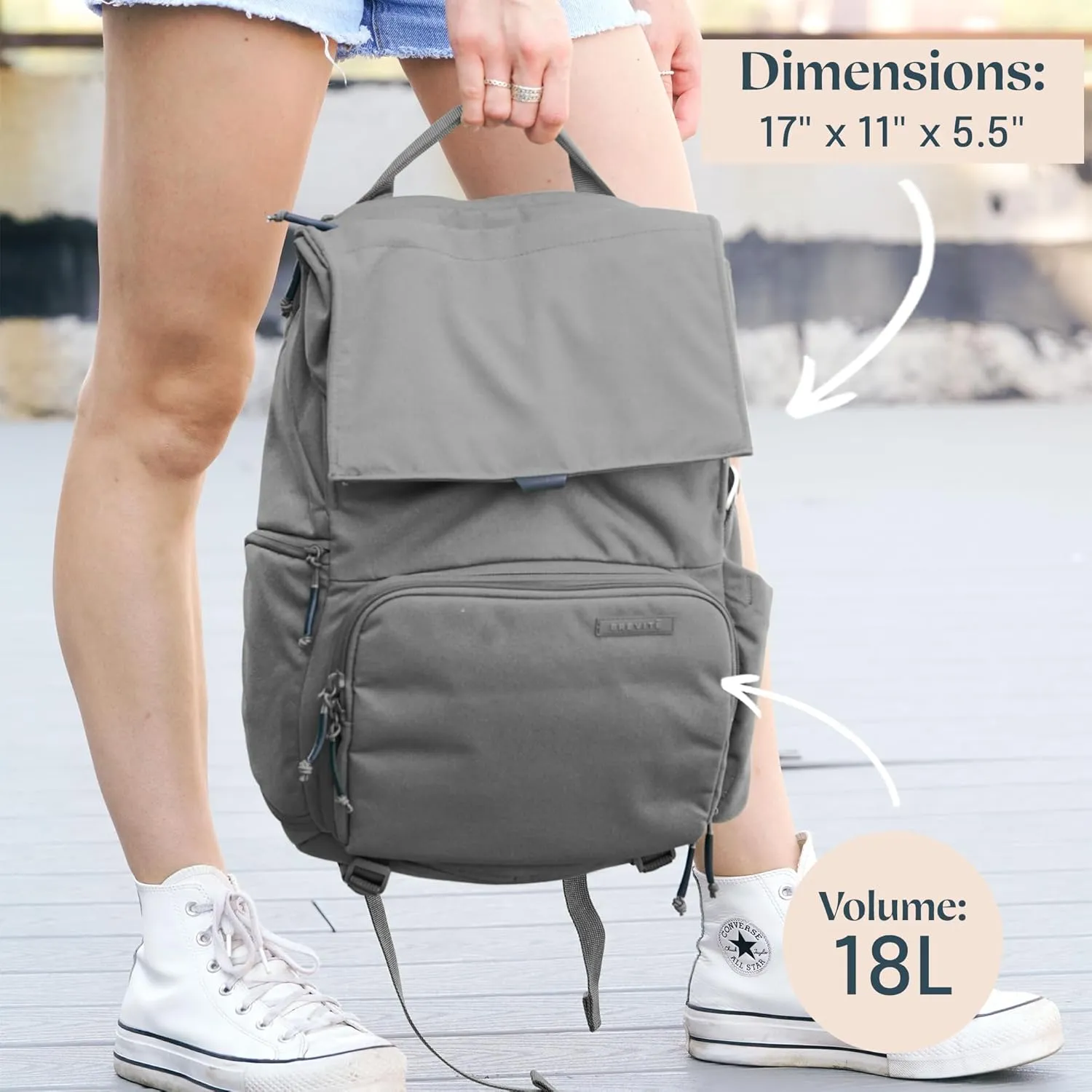 BREVITE - The Runner - Compact Camera Backpacks for Photographers - A Minimalist & Travel-friendly Photography Backpack Compatible With Both Laptop & DSLR Accessories 18L (Charcoal Gray)