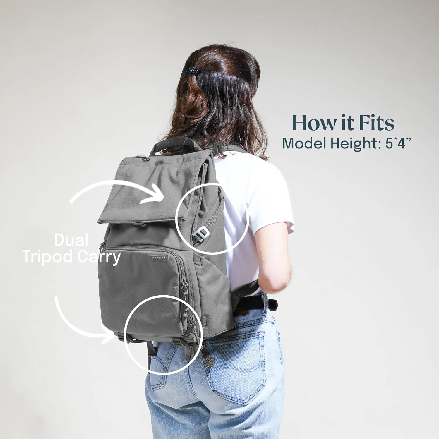 BREVITE - The Runner - Compact Camera Backpacks for Photographers - A Minimalist & Travel-friendly Photography Backpack Compatible With Both Laptop & DSLR Accessories 18L (Charcoal Gray)