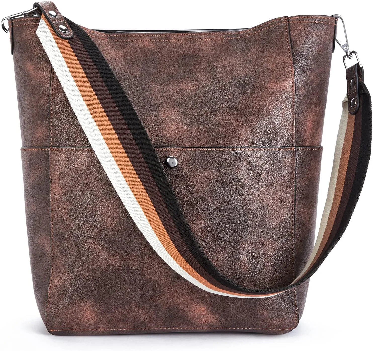 BROMEN Women Purses and Handbags Leather Hobo Bags Designer Shoulder Bucket Crossbody Purse