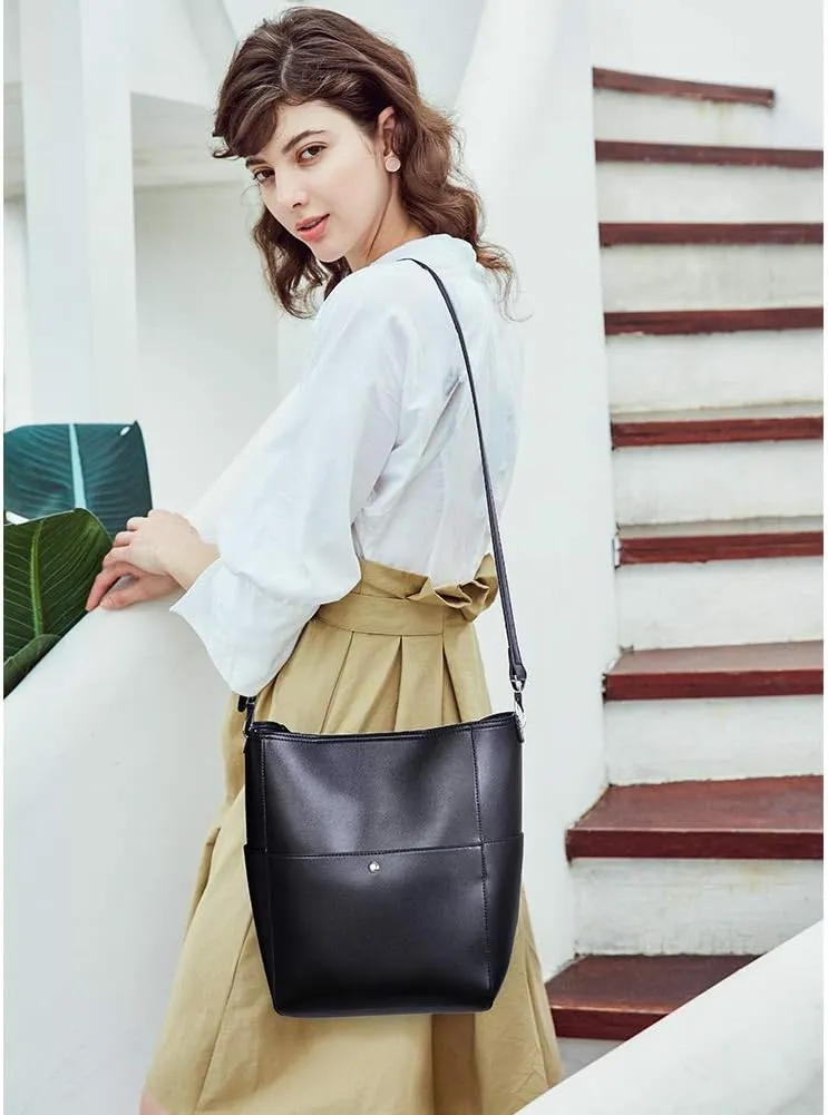 BROMEN Women Purses and Handbags Leather Hobo Bags Designer Shoulder Bucket Crossbody Purse