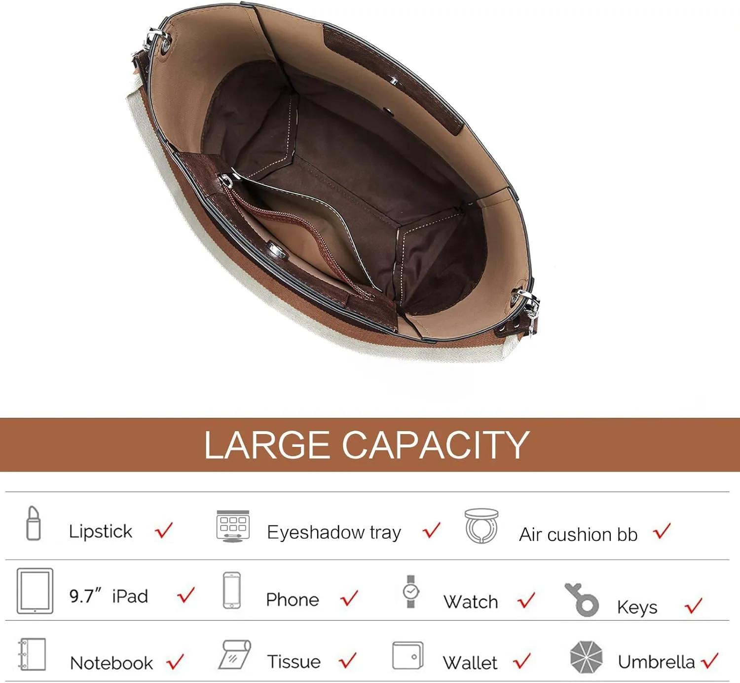 BROMEN Women Purses and Handbags Leather Hobo Bags Designer Shoulder Bucket Crossbody Purse