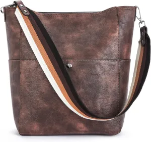 BROMEN Women Purses and Handbags Leather Hobo Bags Designer Shoulder Bucket Crossbody Purse