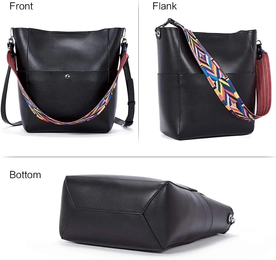 BROMEN Women Purses and Handbags Leather Hobo Bags Designer Shoulder Bucket Crossbody Purse