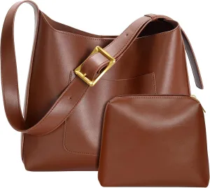 Bucket Bag Tote Purse for Women Vegan Leather Shoulder Bag Trendy Hobo Purse and Handbags with Adjustable Strap