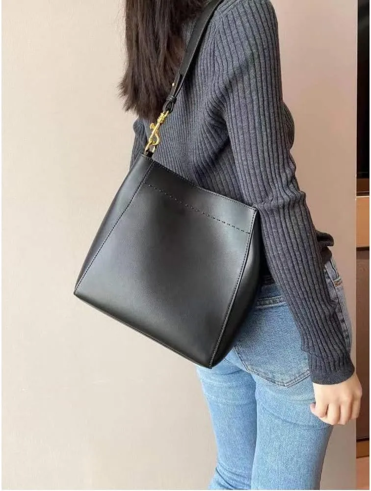 Bucket Bag Vegan Leather Shoulder Crossbody Purses for Women Casul Hobo Bag Trendy Bucket Purse with Adjustable Strap