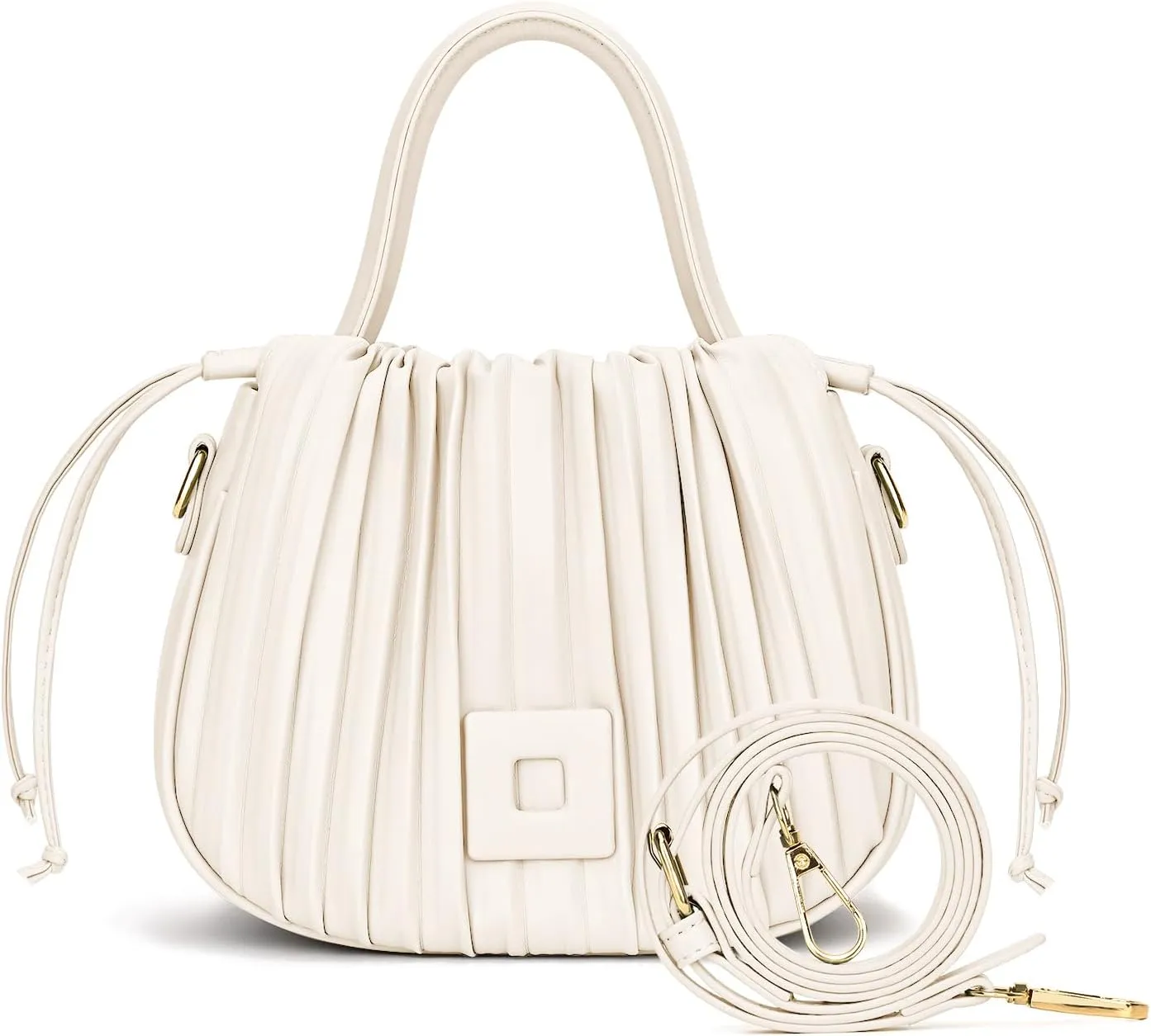 Bucket Bags for Women Drawstring Pleated Shoulder Handbag Hobo Crossbody Bucket Purses