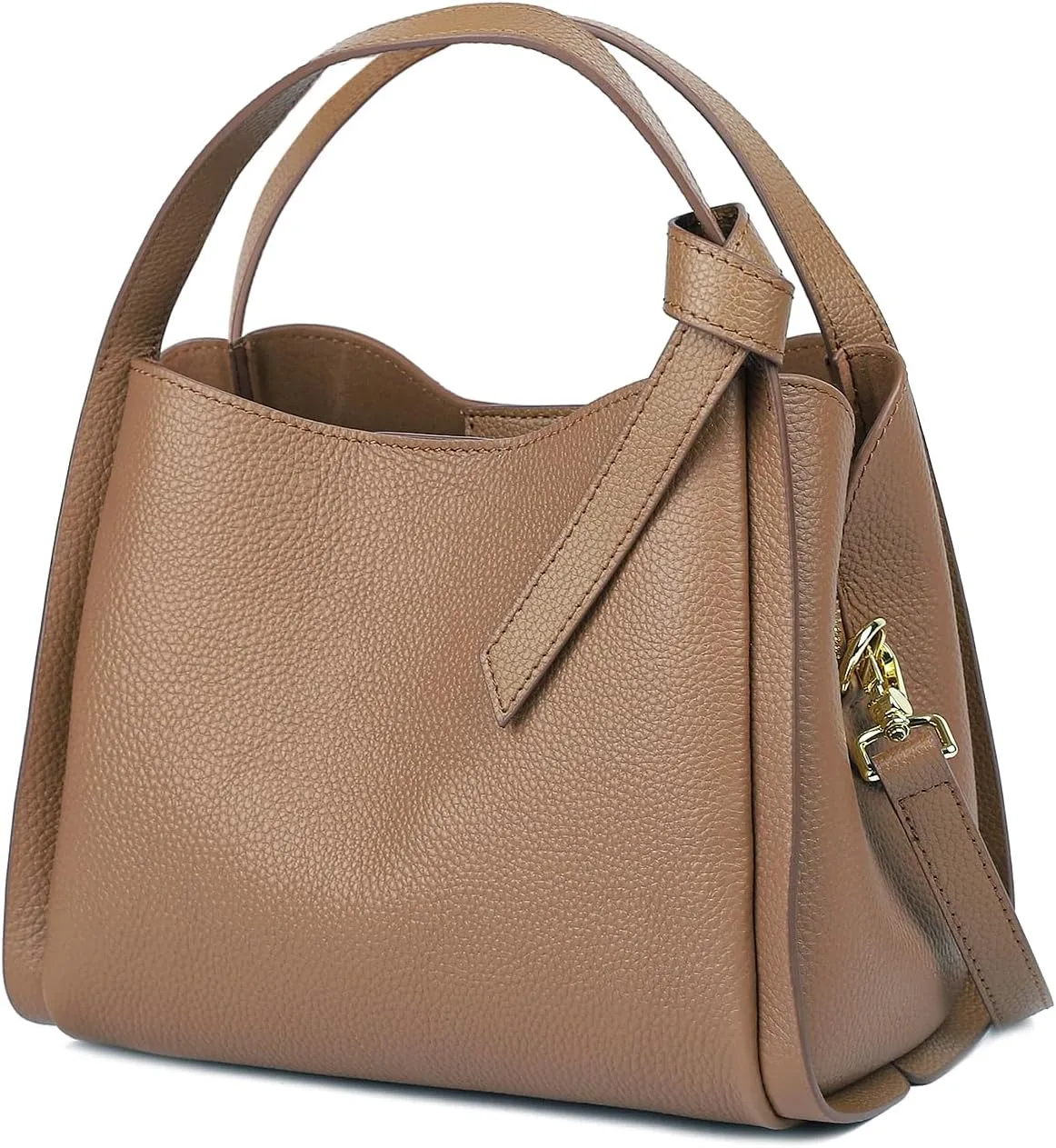 Bucket Bags for Women, Genuine Leather Handbags Small Crossbody Purses, Shoulder Bags with an Adjustable Strap