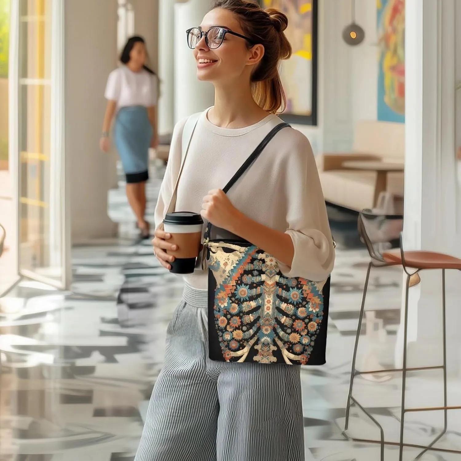 Bucket Bags Purses for Women with Adjustable Strap, Black Cat Print PU Leather Tote Handbags Top Handle Satchel