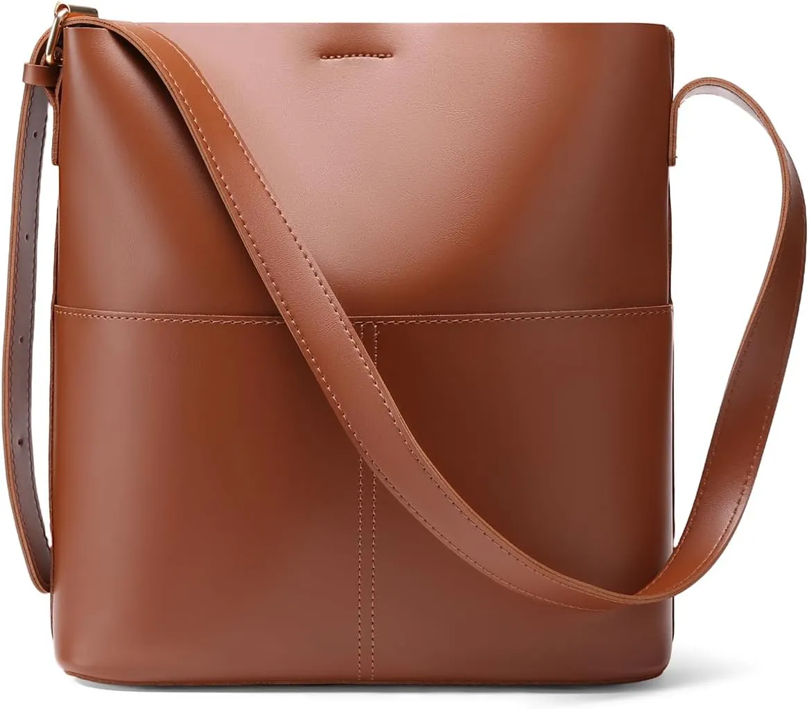Bucket Hobo Bags for Women, Vegan Leather Crossbody Shoulder Purse and Large Handbags