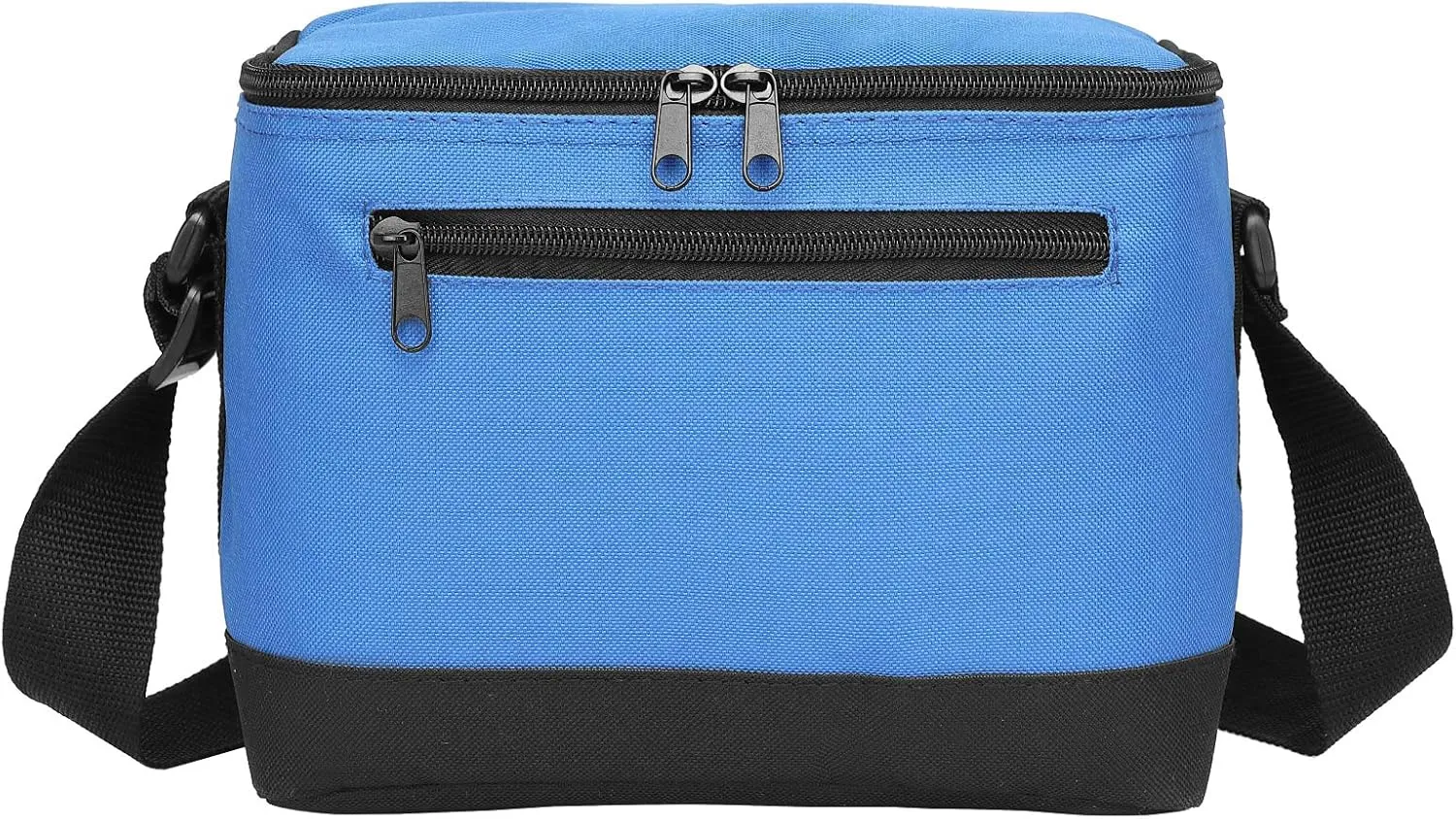 BuyAgain Lunch Bag, 600D Poly Small 6 Can Insulated Reusable Lunch Cooler Bag PEVA Water-resistant Lining for Women Men Adult Work, Blue