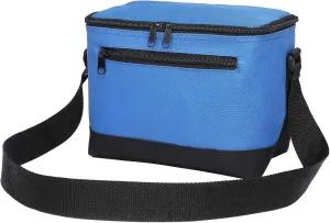 BuyAgain Lunch Bag, 600D Poly Small 6 Can Insulated Reusable Lunch Cooler Bag PEVA Water-resistant Lining for Women Men Adult Work, Blue