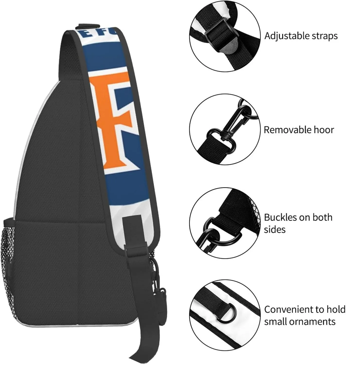 Cal State Fullerton Titans Crossbody Backpack Chest Shoulder Bag Lightweight One Strap Travel Hiking Daypack