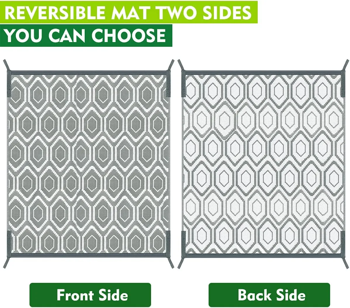 Camping Rugs, Clearance Plastic Straw Rug Weatherproof Reversible, Large Floor Mat for Outdoors, RV, Patio, Backyard, Deck, Picnic, Beach, Trailer, Camping