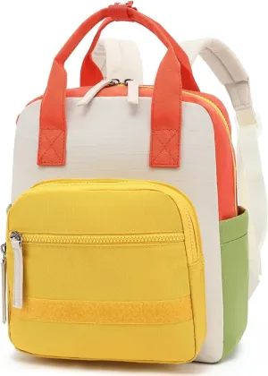 CAMTOP Kids Backpack for School Backpacks for Girls Boys Toddler Preschool Elementary Mini Bag 12" H, Beige Yellow