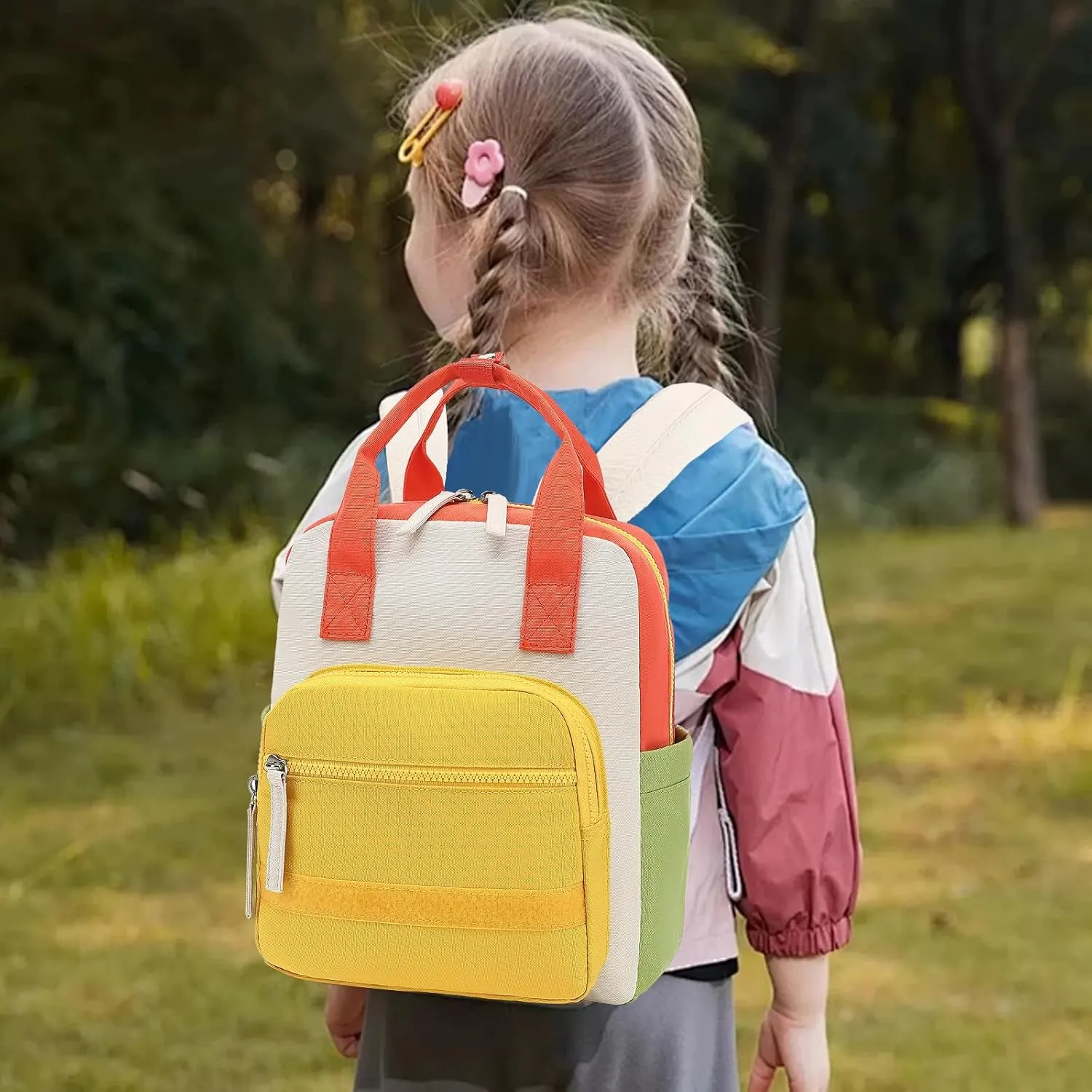 CAMTOP Kids Backpack for School Backpacks for Girls Boys Toddler Preschool Elementary Mini Bag 12" H, Beige Yellow