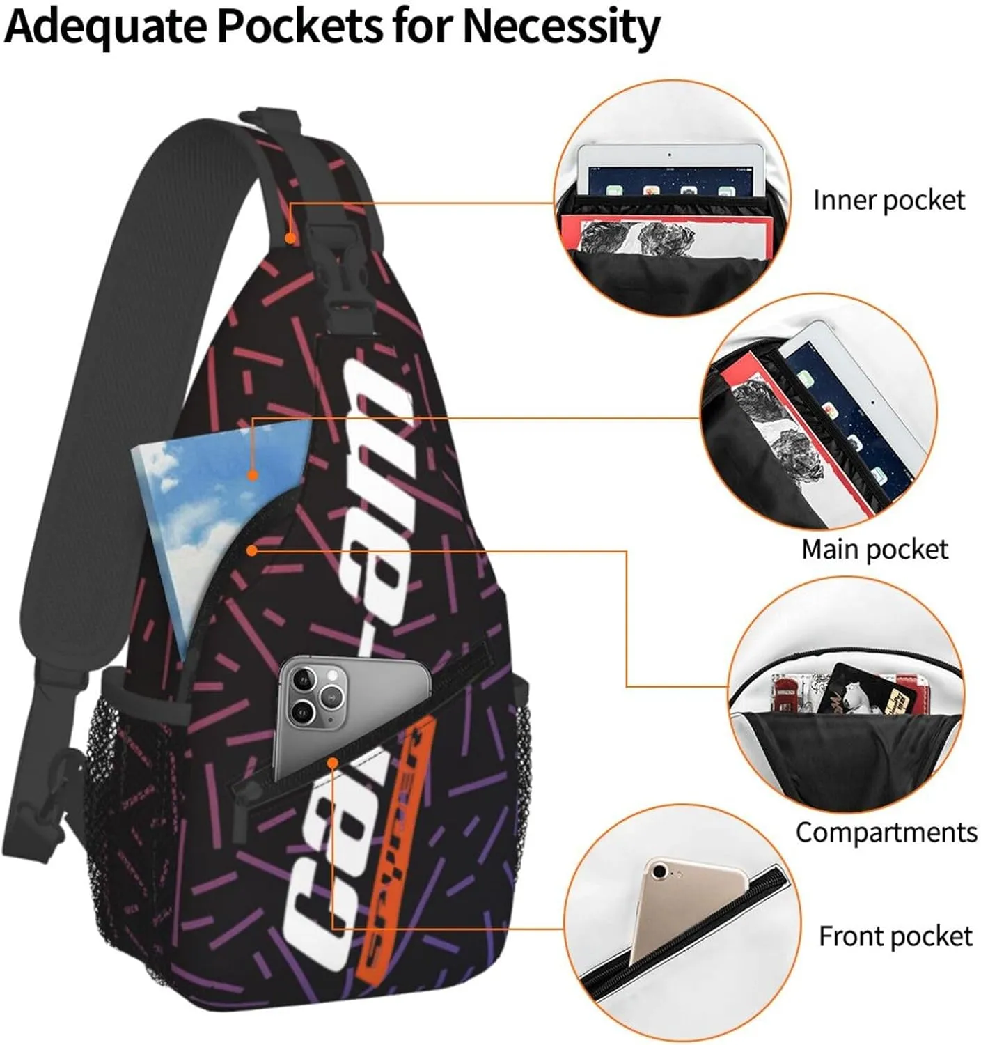 Can-Am Spyder Small Crossbody Backpack Sling Bag For Men Women Mini One Shoulder Chest Bags Gym Sport Travel Hiking Daypack