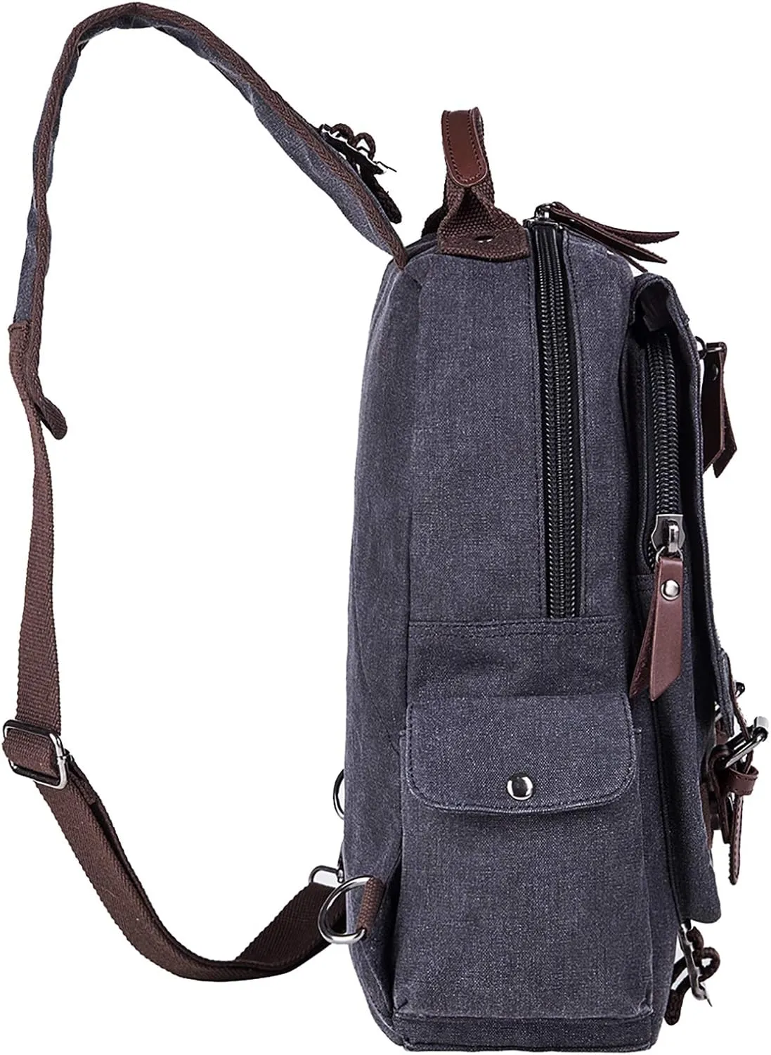 Canvas Cross Body Messenger Bag for Men Women Sling Shouler Backpack Travel Rucksack