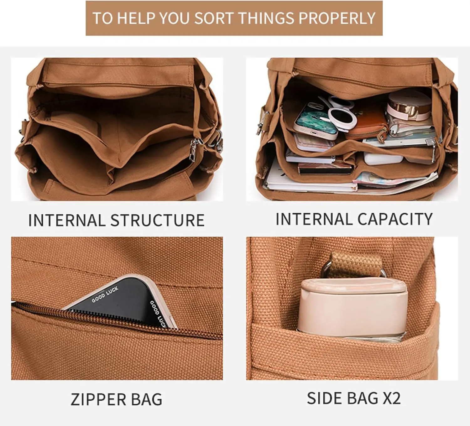 Canvas Crossbody Tote Bag for Women Laptop Work Handbag Shoulder Messenger Bag Travel Cute Aesthetic Tote Bag Purse