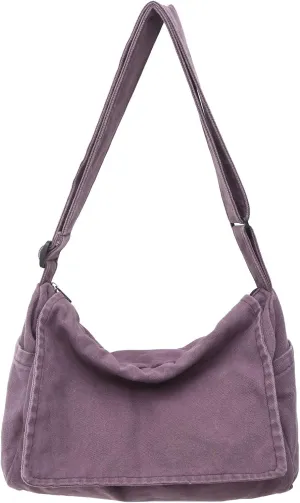 Canvas Messenger Bag for Women Men Vintage Satchel Bag Aesthetic Crossbody Shoulder Bag Casual Sling Bag