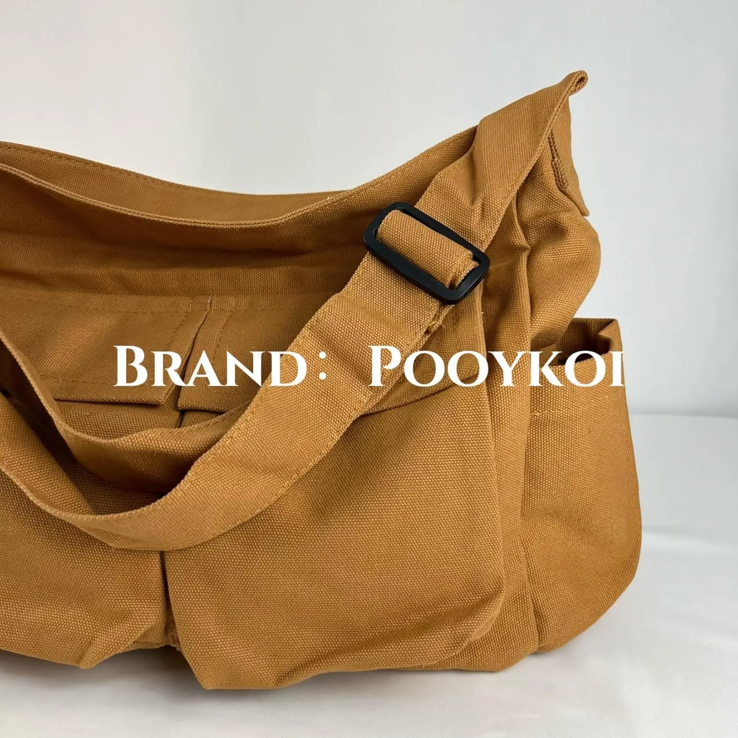 Canvas Messenger Bag Large Crossbody Bag with Multiple Pockets Canvas Shoulder Tote Bag for Women and Men