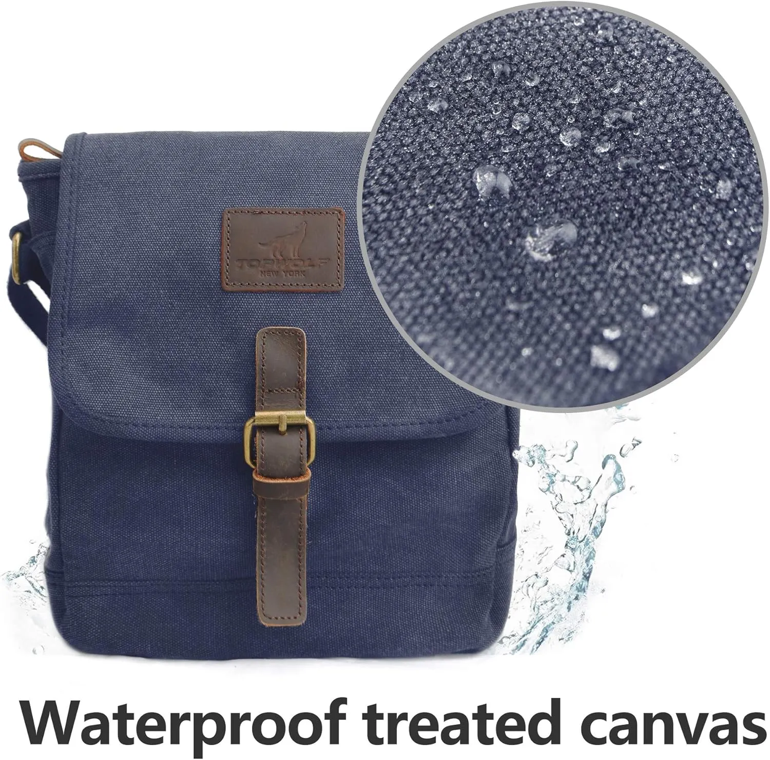 Canvas Messenger Bag Small Crossbody Bag Casual Travel Working Tools Bag Shoulder Bag Hold Phone Handset Anti Theft
