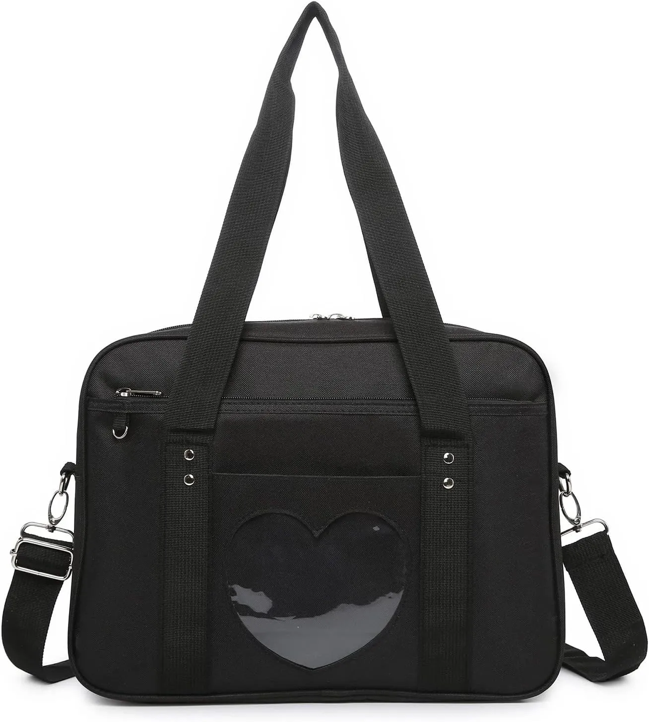 Canvas Messenger Crossbody Tote Shoulder Bag Large Hobo Bag with Multiple Pockets for Women Men Work Travel Casual