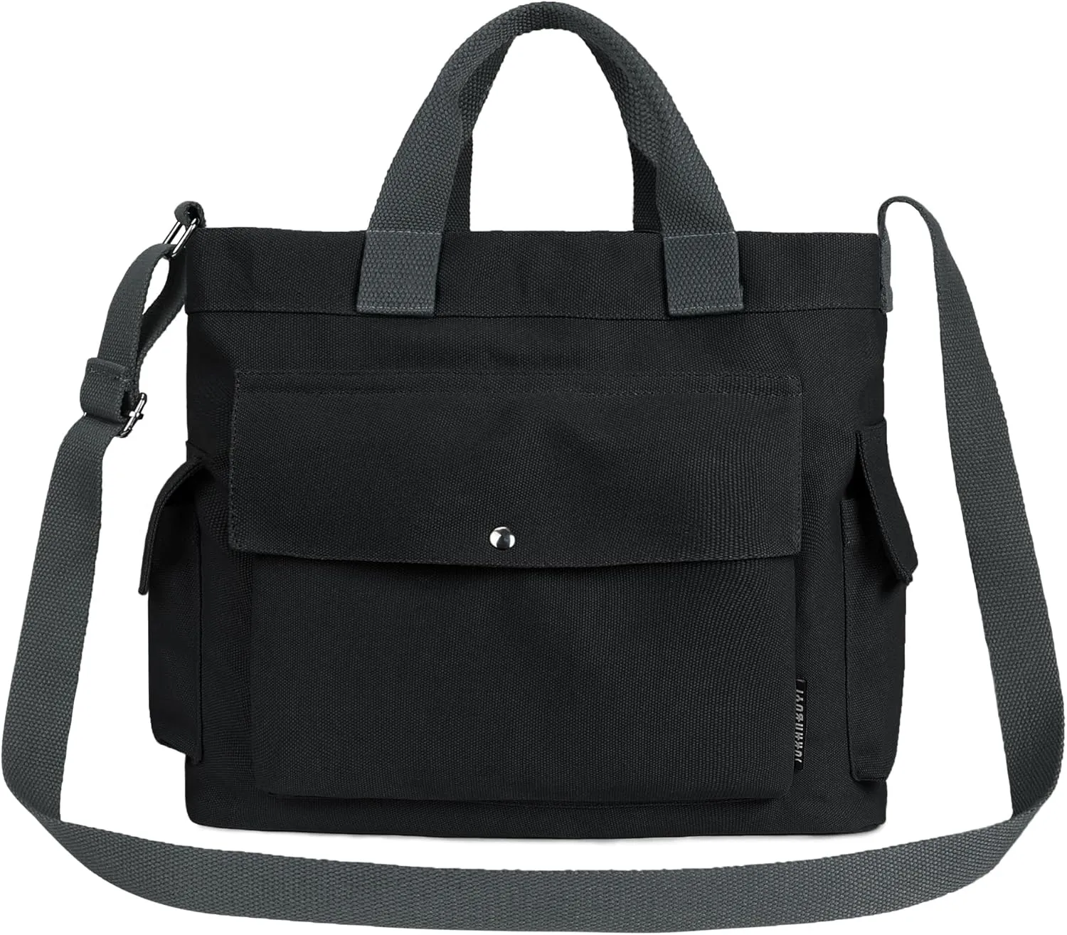 Canvas Messenger Tote Bag Large Hobo Crossbody Bag with Multiple Pockets Casual Shoulder Handbag for Women and Men