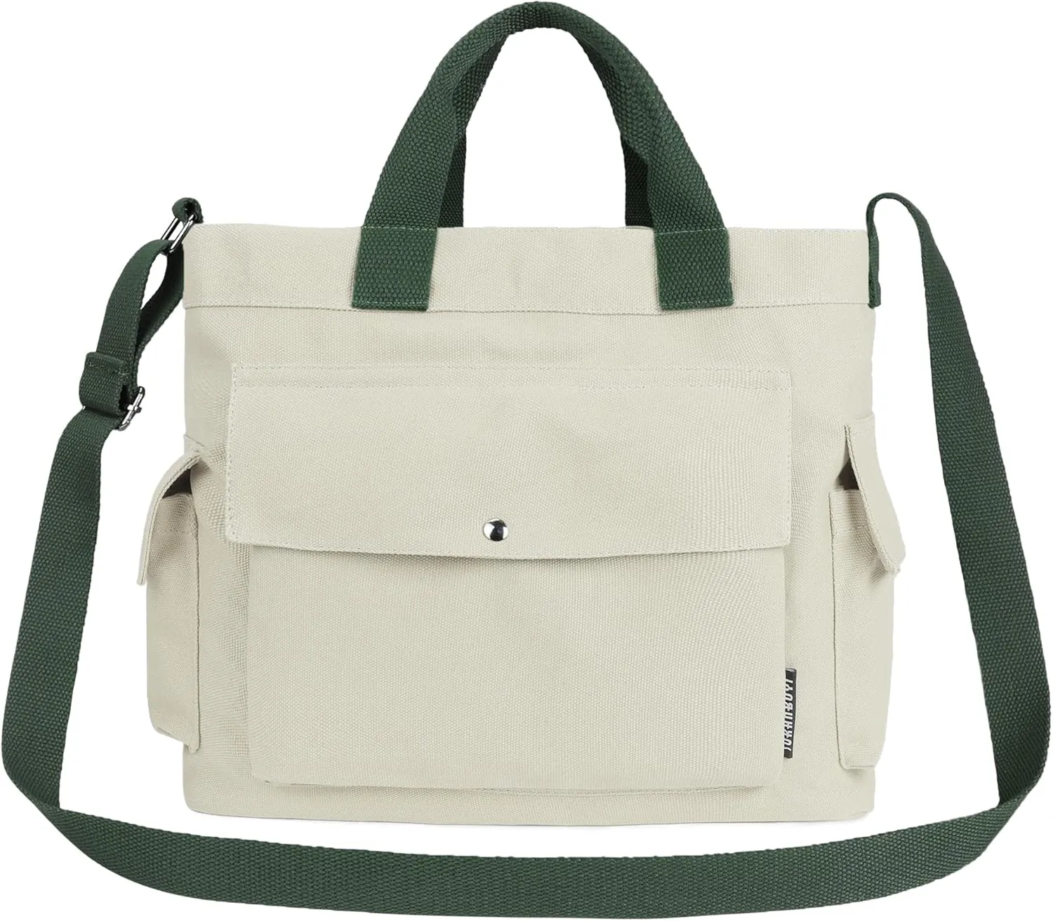 Canvas Messenger Tote Bag Large Hobo Crossbody Bag with Multiple Pockets Casual Shoulder Handbag for Women and Men