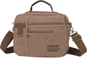 Canvas Purse - Small Crossbody Messenger Shoulder Work Travel Bag