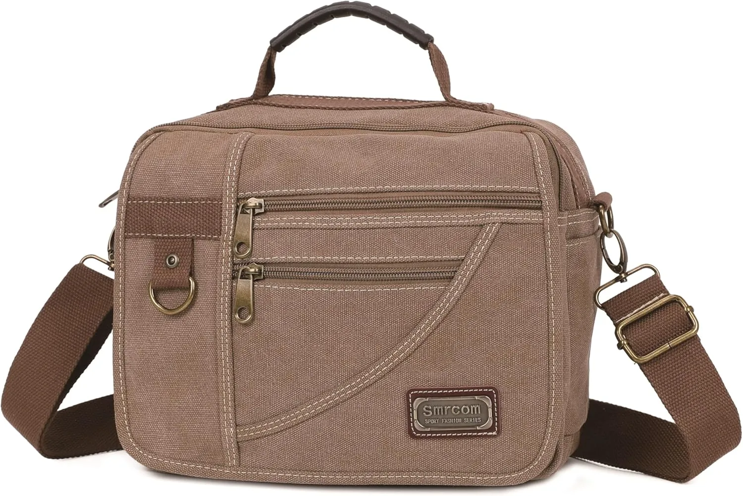 Canvas Purse - Small Crossbody Messenger Shoulder Work Travel Bag