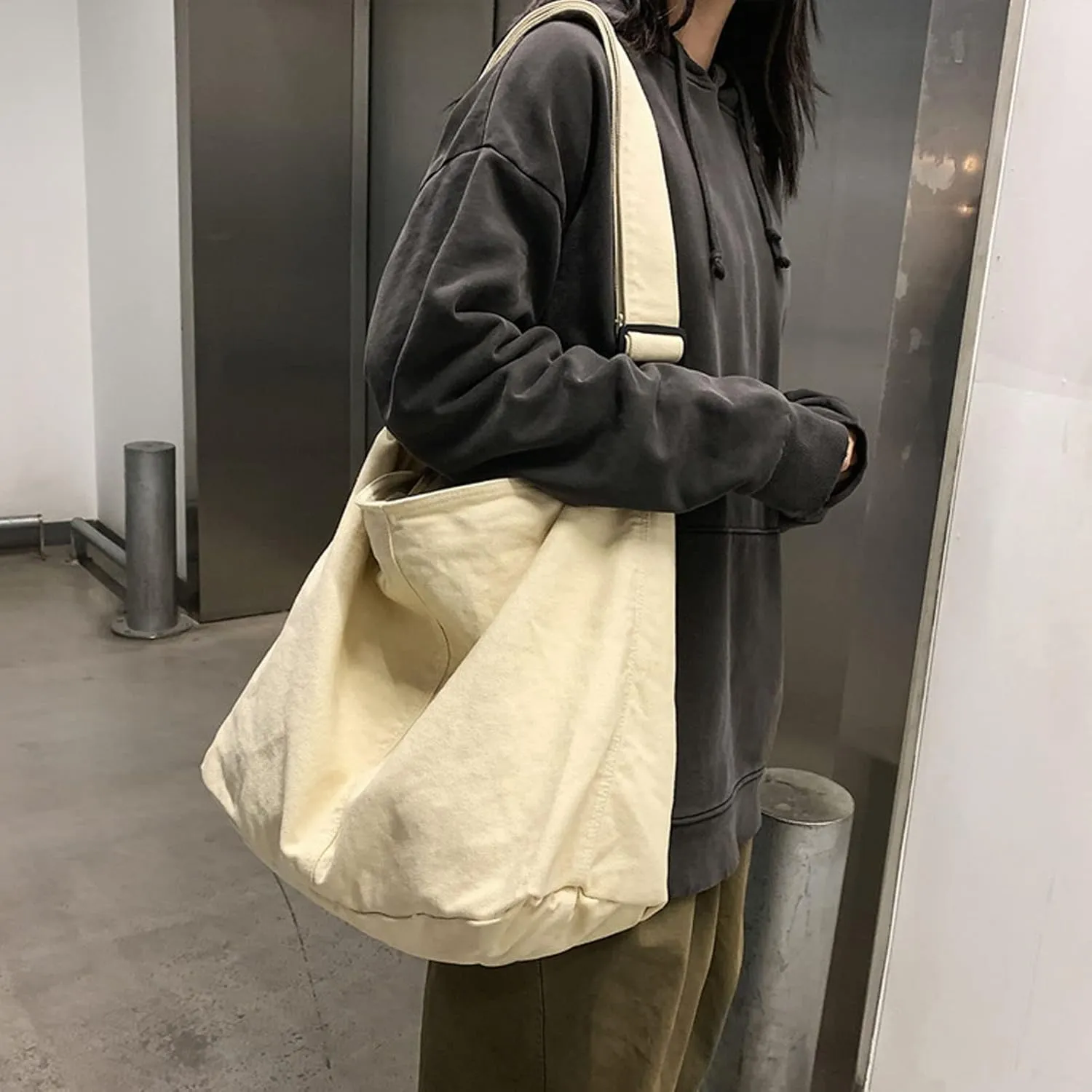Canvas Shoulder Bag Female Shopper Large Capacity Messenger Handbag Designer