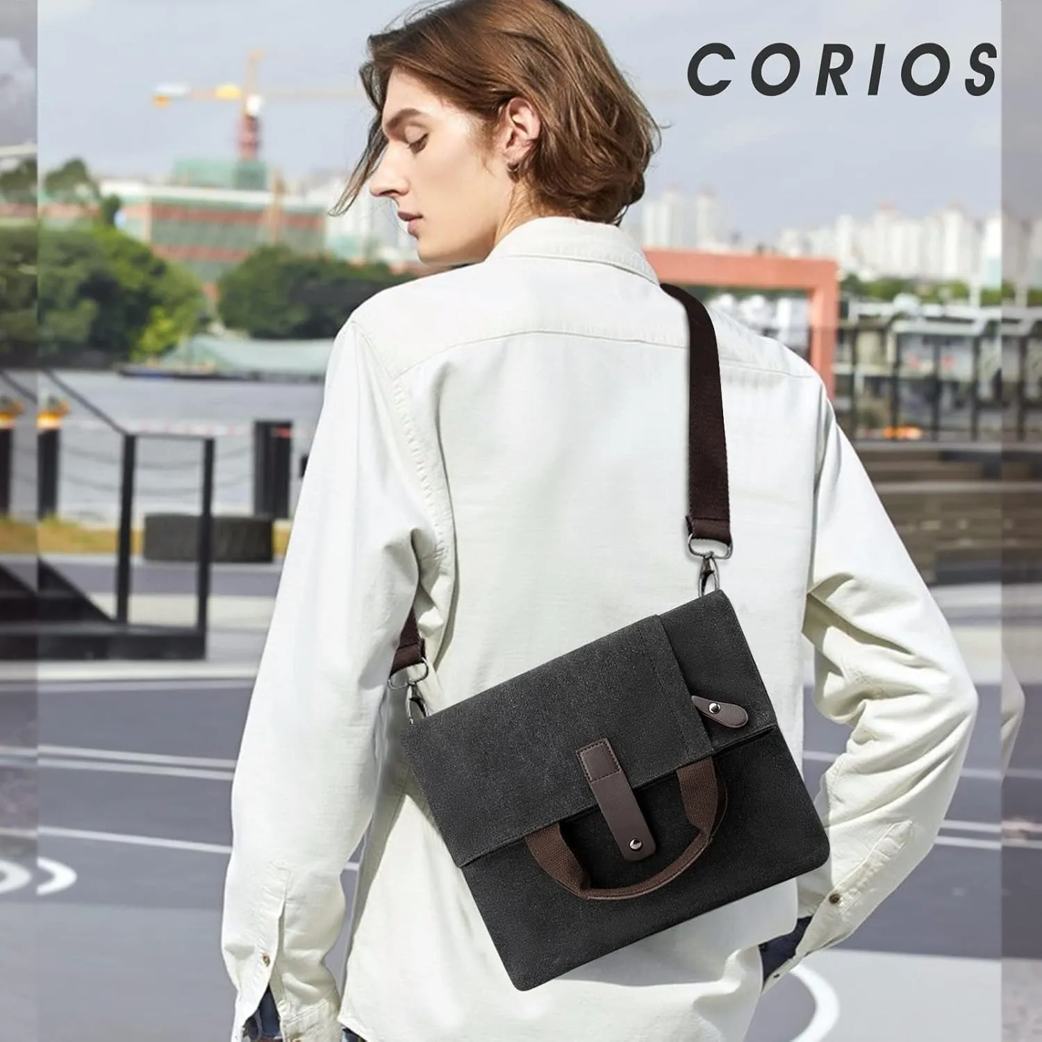 Canvas Shoulder Bag Men's Handbag