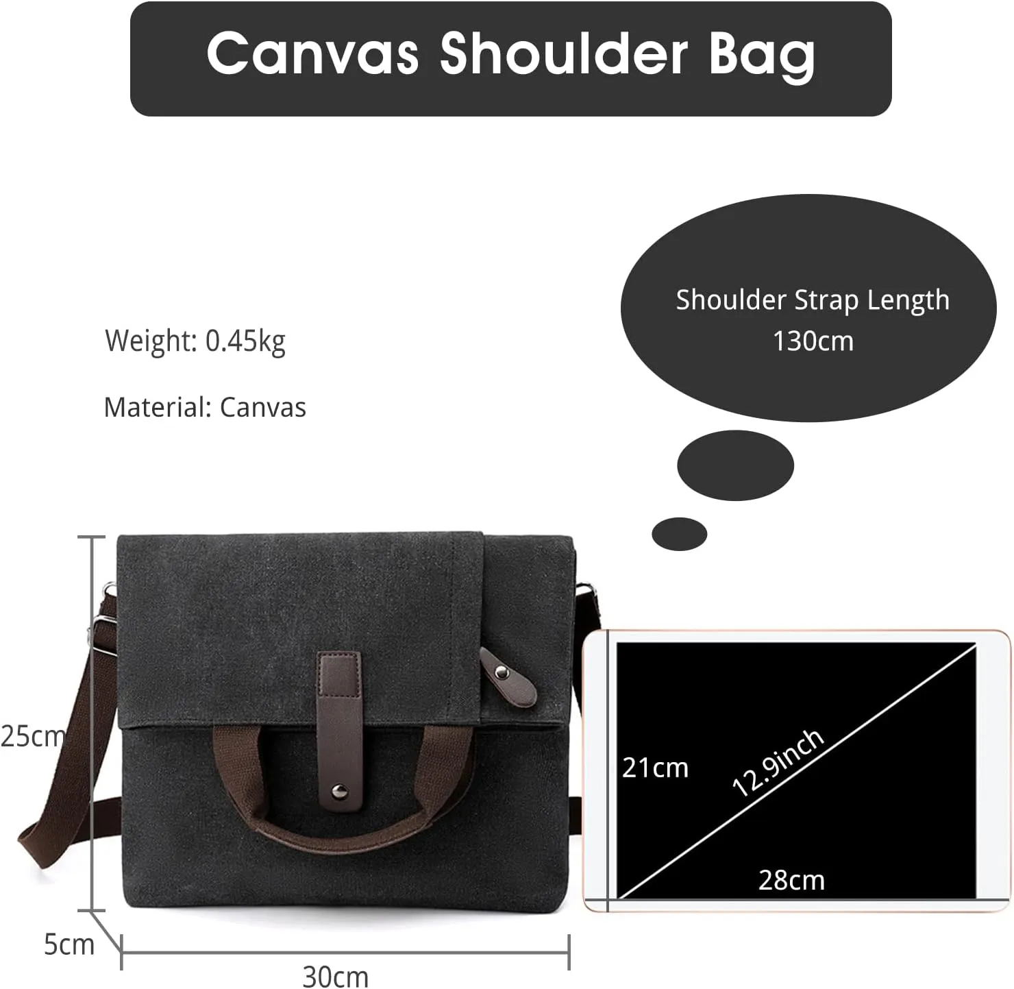 Canvas Shoulder Bag Men's Handbag
