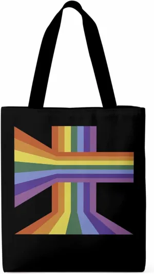 Canvas Tote Bag, Abstract Rainbow Striped Aesthetic Canvas Tote Handbags for Women Shoulder Bag