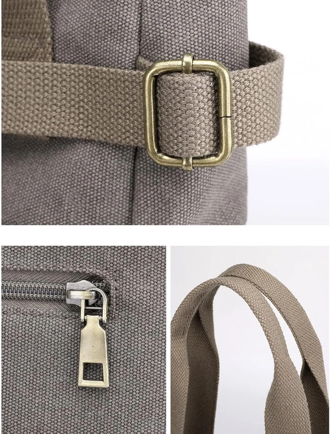 Canvas Tote Bag for Women With Pockets,Large Canvas Tote Bag With Zipper And Compartments Crossbody Work Tote Bag Fall Shoulder Bag Satchel Hobo Bag Messenger Bag For Everyday Shopping Travel (Coffee)