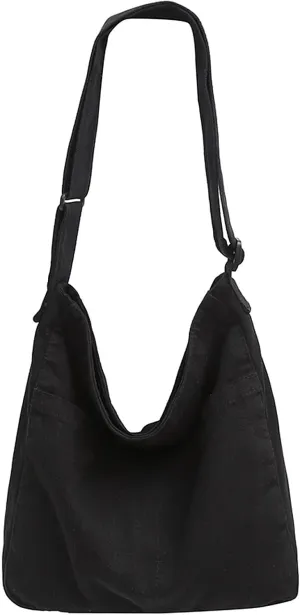 Canvas Tote Bag Large Crossbody Hobo Bag for Women and Men Messenger Bags Shoulder Handbag Casual Purse Travel Work