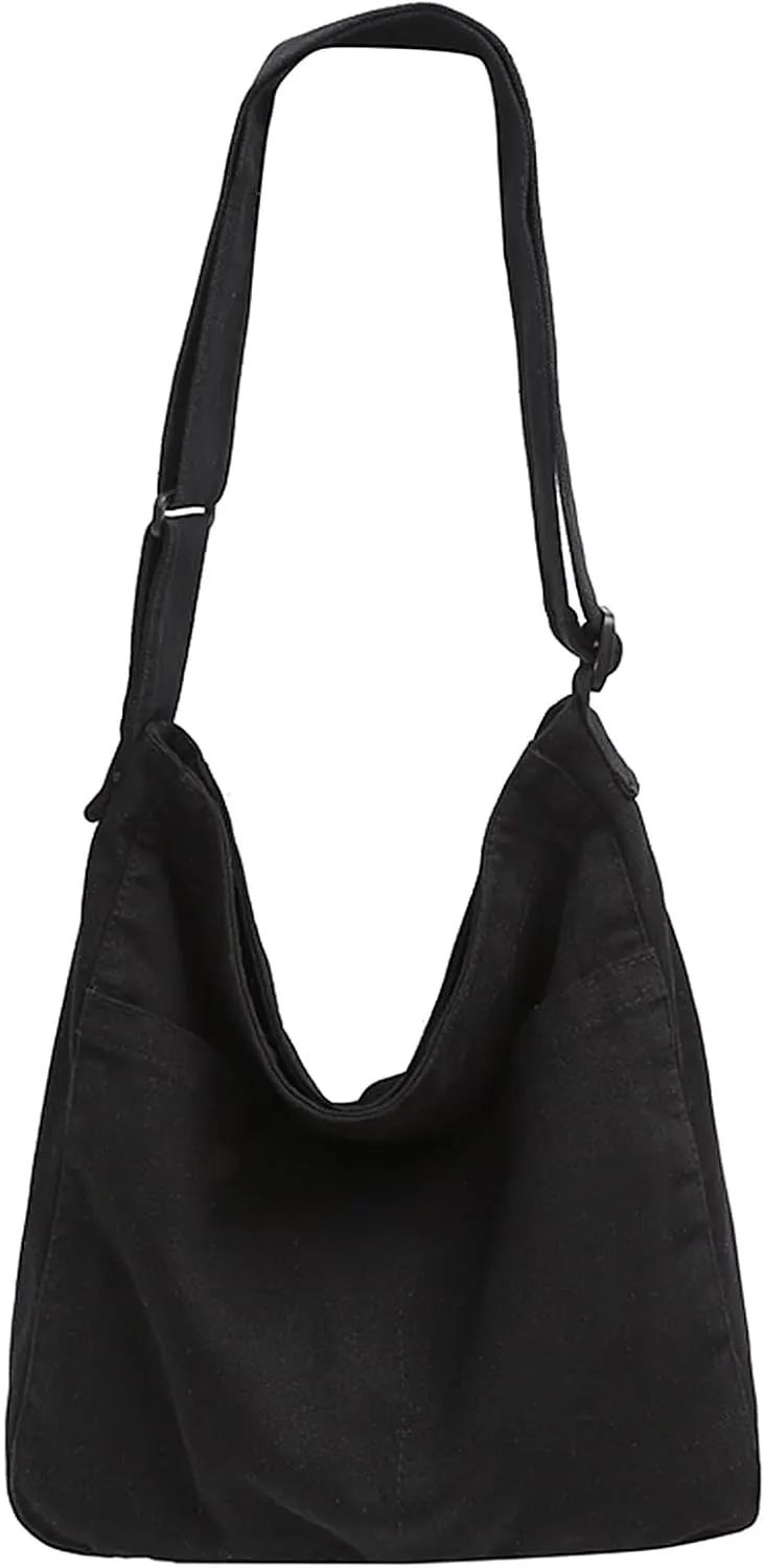 Canvas Tote Bag Large Crossbody Hobo Bag for Women and Men Messenger Bags Shoulder Handbag Casual Purse Travel Work