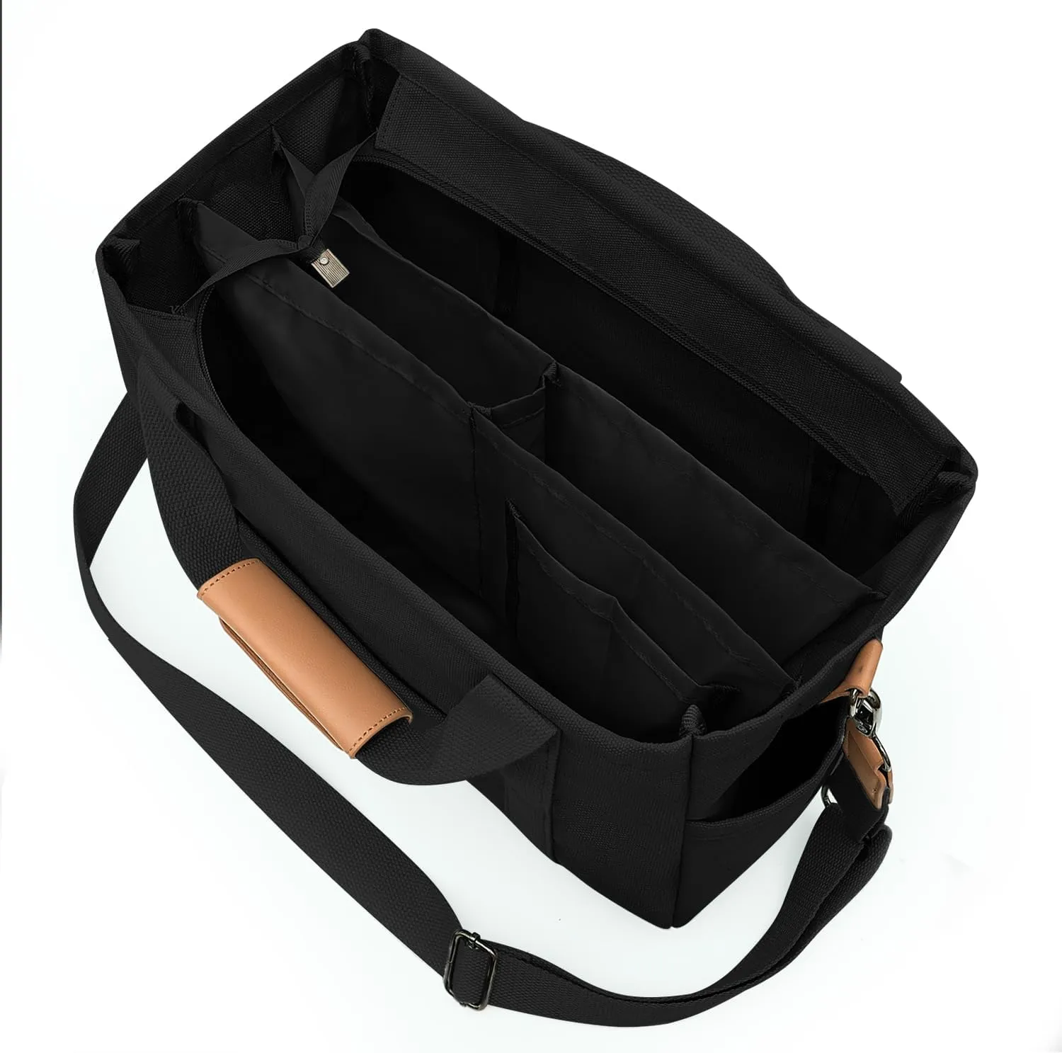 Canvas Tote Bag with Multiple Pockets for Women, Cute Crossbody Shoulder Bag Casual Hobo Messenger Purse Handbag