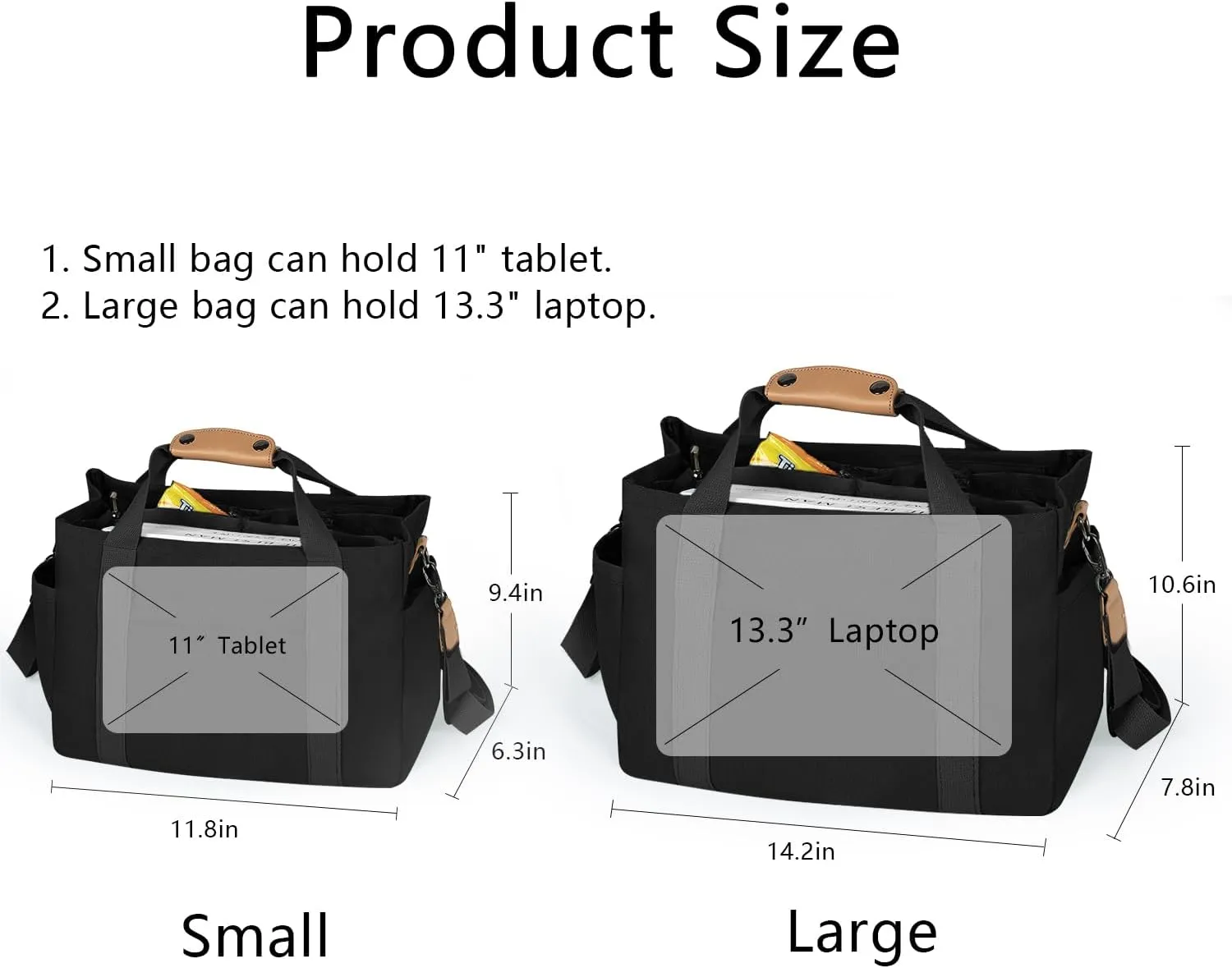 Canvas Tote Bag with Multiple Pockets for Women, Cute Crossbody Shoulder Bag Casual Hobo Messenger Purse Handbag