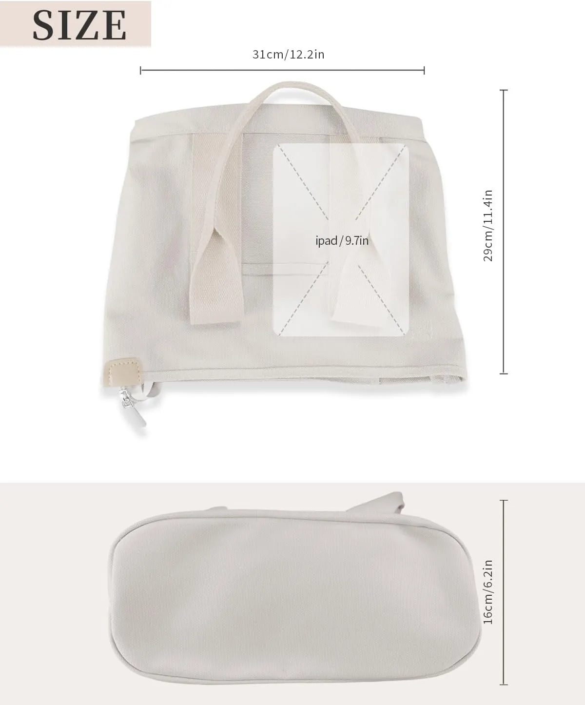Canvas Tote Bag with Zipper for Women Crossbody Bag Trendy Shoulder Handbag Satchel Hobo Bag Messenger Bag with Compartments