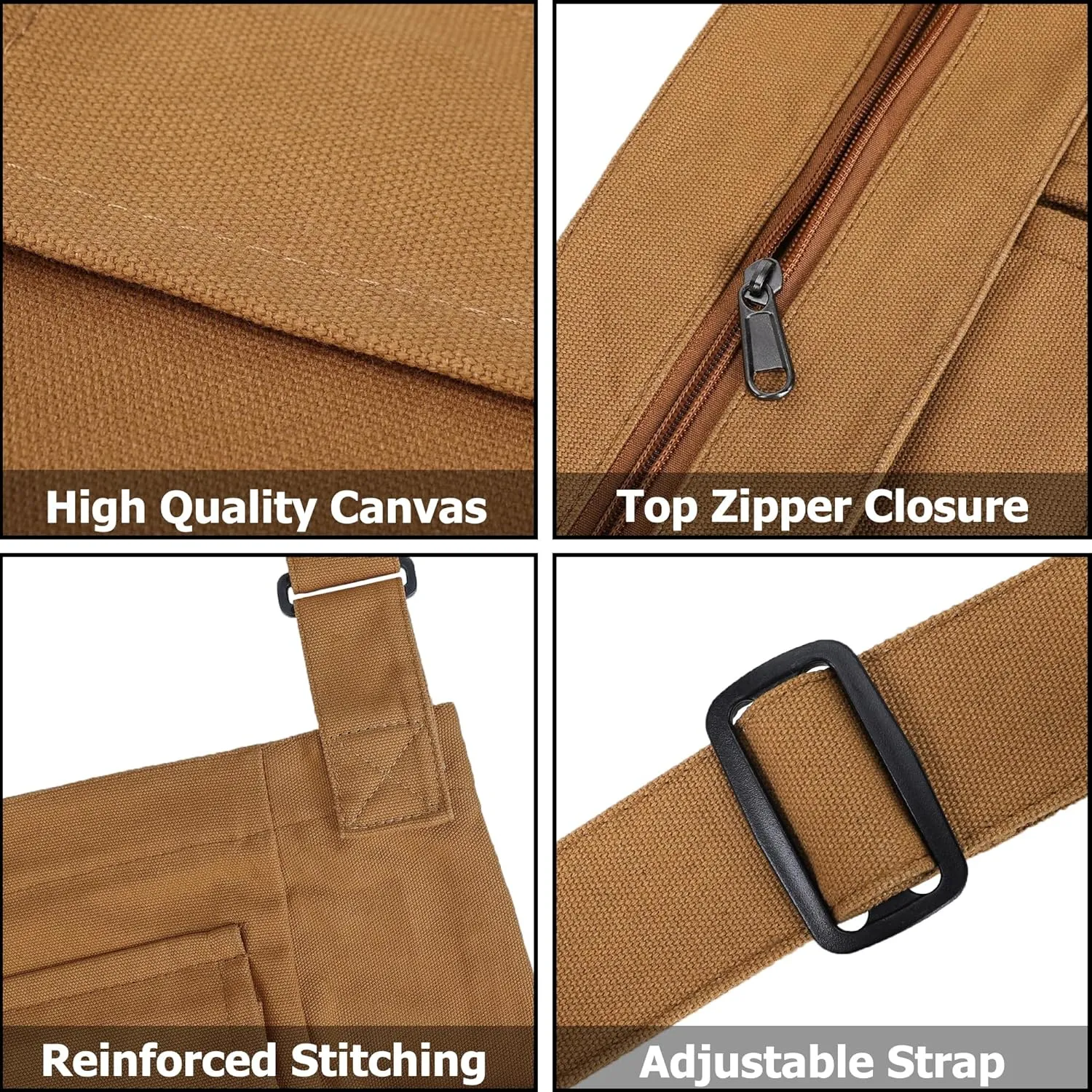 Canvas Tote Hobo Crossbody Messenger Bag with Multiple Pockets - Casual Shoulder Bag for Women & Men