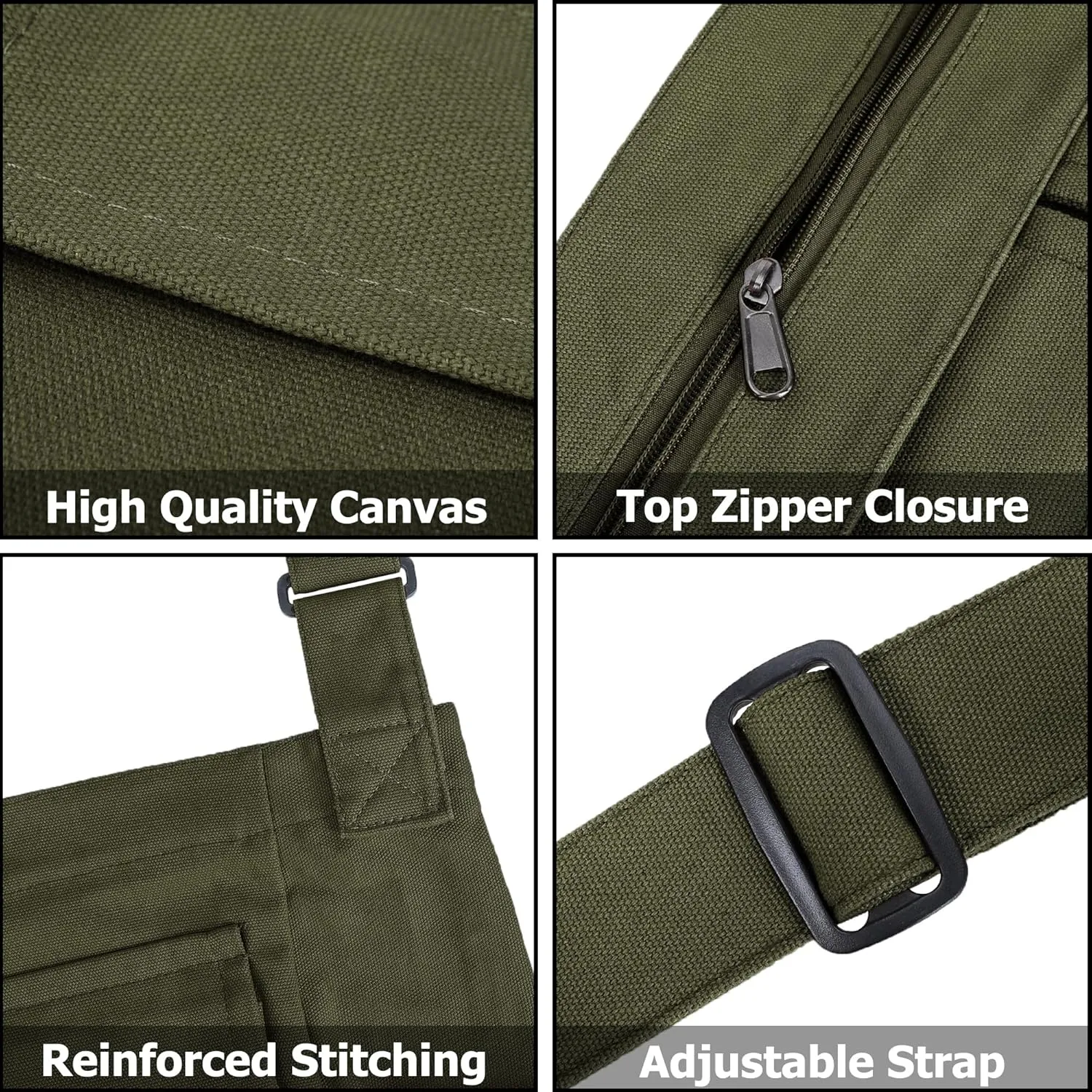 Canvas Tote Hobo Crossbody Messenger Bag with Multiple Pockets - Casual Shoulder Bag for Women & Men