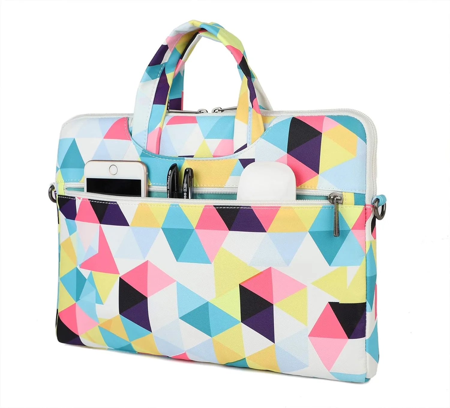 Canvaslove Laptop Shoulder Messenger Bag for MacBook Air 13 inch,MacBook 14 inch and 13.3 Inch-14 inch Laptop (Geometry)
