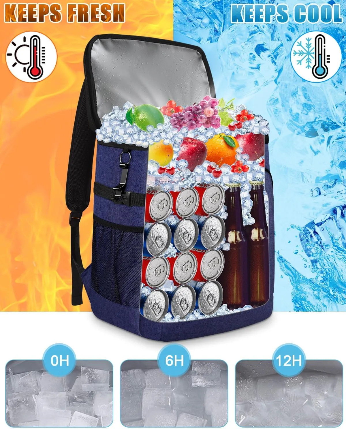 Capolo Cooler Backpack Insulated Leak Proof 36/45 Cans, Soft Camping Bacpack Cooler Thermal Bag Ice Chest, Portable Waterproof Travel Cooler Bag for Lunch Beach Picnic Shopping