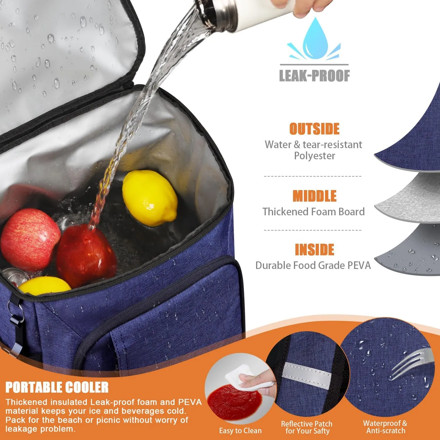 Capolo Cooler Backpack Insulated Leak Proof 36/45 Cans, Soft Camping Bacpack Cooler Thermal Bag Ice Chest, Portable Waterproof Travel Cooler Bag for Lunch Beach Picnic Shopping