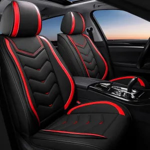 Car Seat Covers Fit for Volvo 2000-2025, Stylish Sport Seat Covers, Waterproof Wear-Resistant Premium Nappa Leather Car Seat Covers.(2 Pcs Front/Black Red)