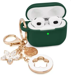 Case for Airpods 3 - VISOOM Airpods 3rd Cases 2021 Silicone for iPod 3 Earbuds Case Cover Women Wireless Charging Case with Accessories Girl Bling Keychain for Apple Gen 3rd Generation